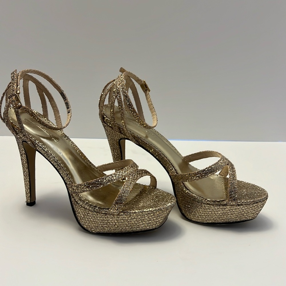Gold Glitz heels